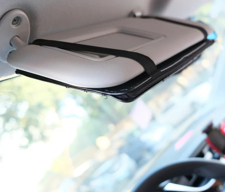 🛻 Organisateur de Pare-Soleil 🚗 | Multi-Poches 💳 Téléphone 📱 Lunettes 🕶️ Stylos ✍️ & Plus Encore !
