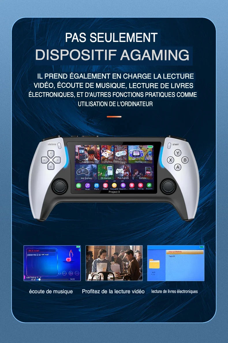 🎮 Console de Jeu Portable Project X – Écran HD 5", 2 Go RAM, HDMI & 10 000+ Jeux Inclus