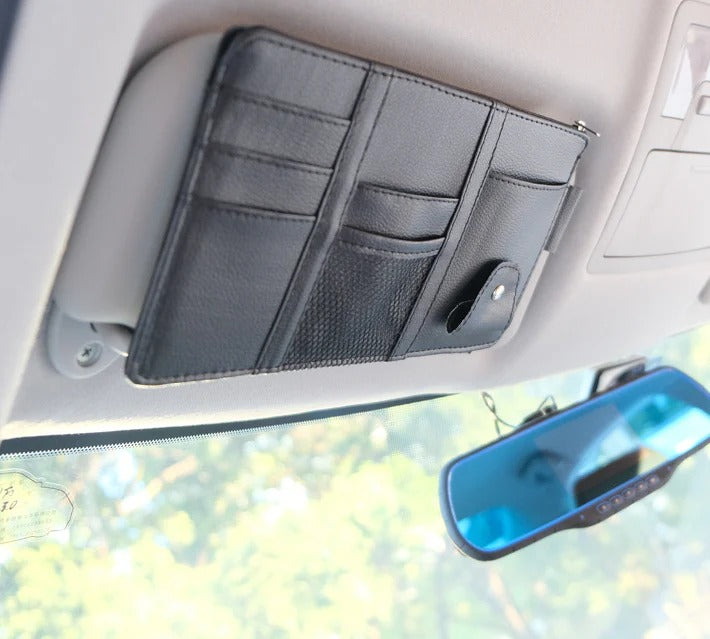 🛻 Organisateur de Pare-Soleil 🚗 | Multi-Poches 💳 Téléphone 📱 Lunettes 🕶️ Stylos ✍️ & Plus Encore !