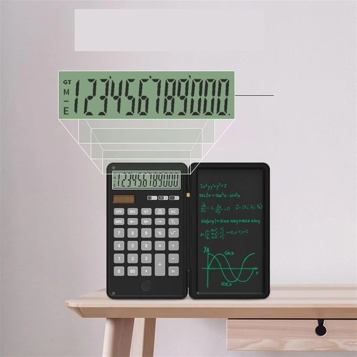 Calculatrice électronique scientifique avec tablette d'écriture LCD (3 IN 1)