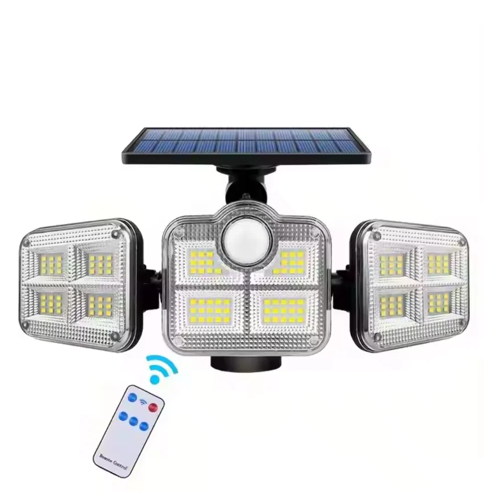 đ Ăclairage ExtĂ©rieur Solaire Ă 3 TĂȘtes Orientables â 122 LED Ultra Puissantes, đ§ïž Ătanche đïž, 3 Modess