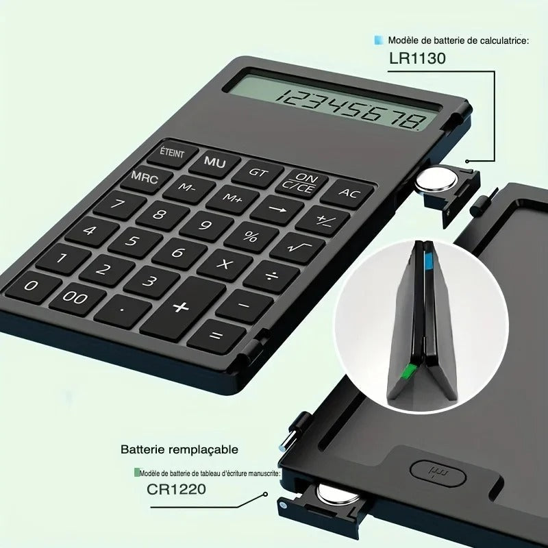 Calculatrice électronique scientifique avec tablette d'écriture LCD (3 IN 1)
