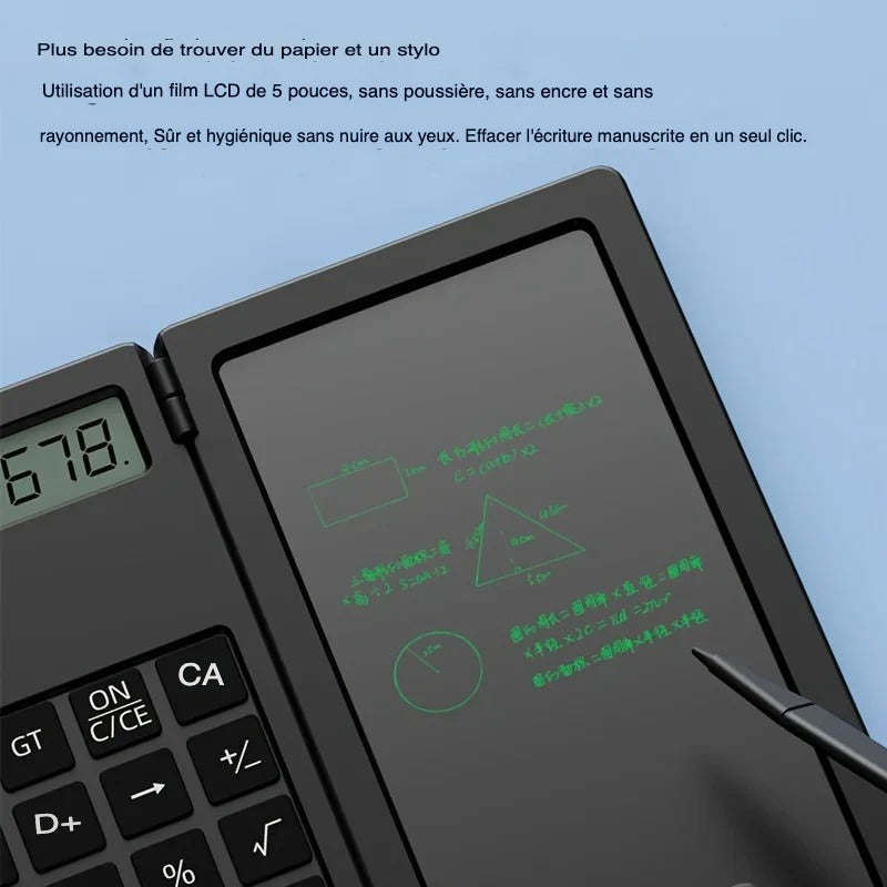 Calculatrice électronique scientifique avec tablette d'écriture LCD (3 IN 1)