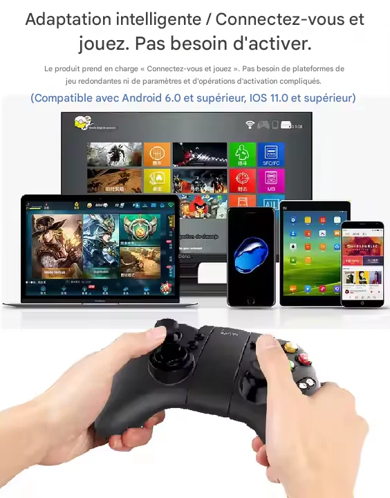 đź Manette de Jeu Sans Fil Bluetooth â Multi-Plateformes pour PC, TĂ©lĂ©phone, iOS, Android et TV Box