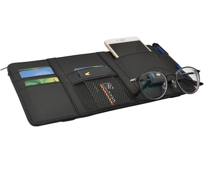 🛻 Organisateur de Pare-Soleil 🚗 | Multi-Poches 💳 Téléphone 📱 Lunettes 🕶️ Stylos ✍️ & Plus Encore !