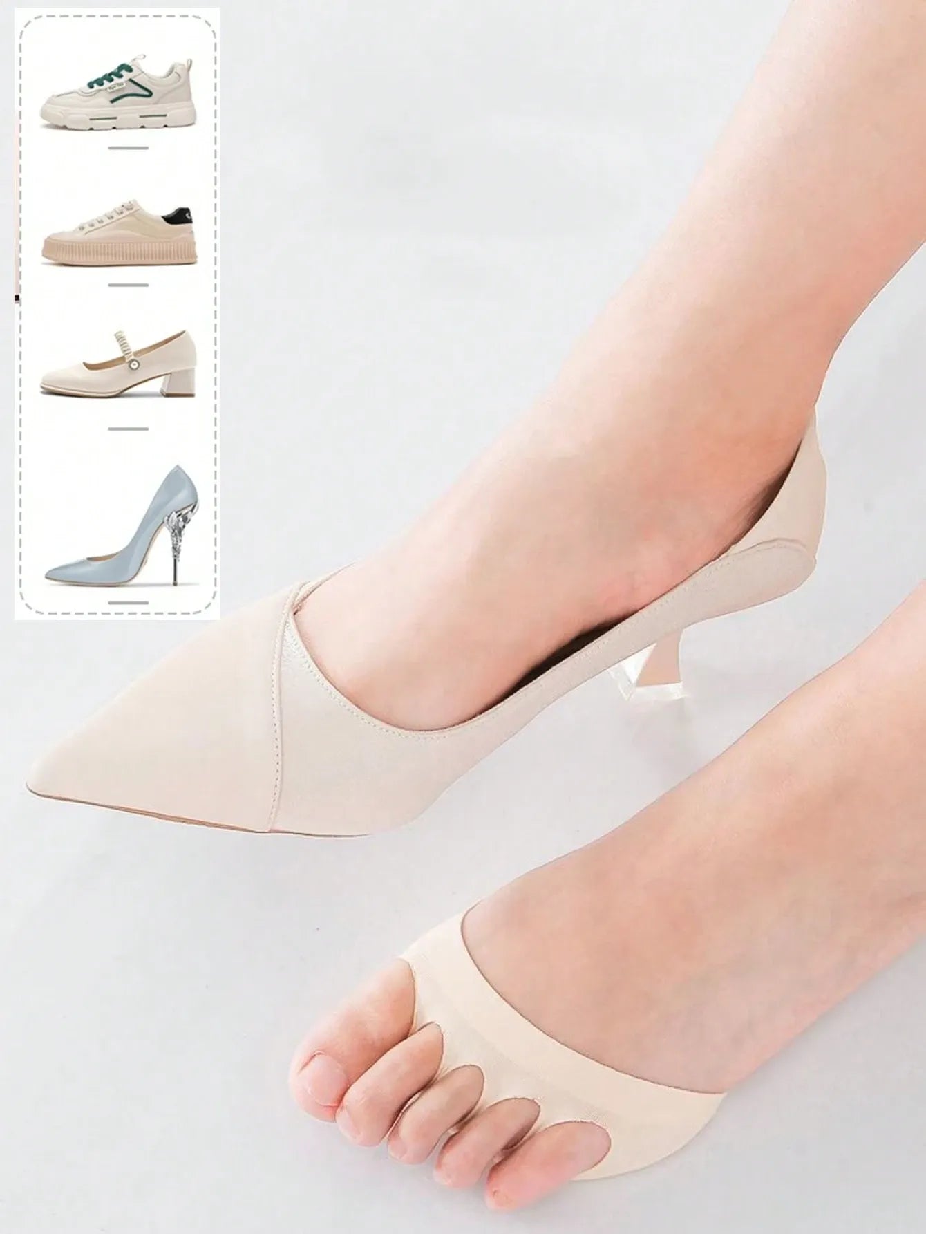 🦶💨 Pexmen – 2 Coussinets Avant-Pied à 5 Orteils – Soulagement de la Douleur Métatarsienne (Metatarsalgie)