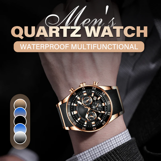 Montre Homme Quartz Multifonction – Étanche & Élégante