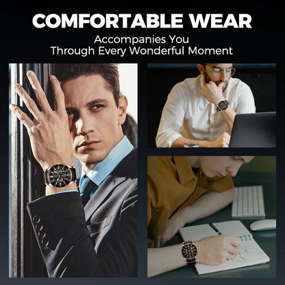 Montre Homme Quartz Multifonction – Étanche & Élégante