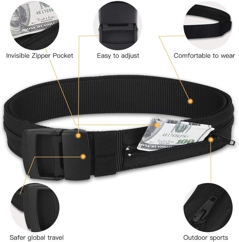 🔒 Ceinture Cache-Billets Sécurisée – L'accessoire Discret Pour Garder Votre Argent À L'abri