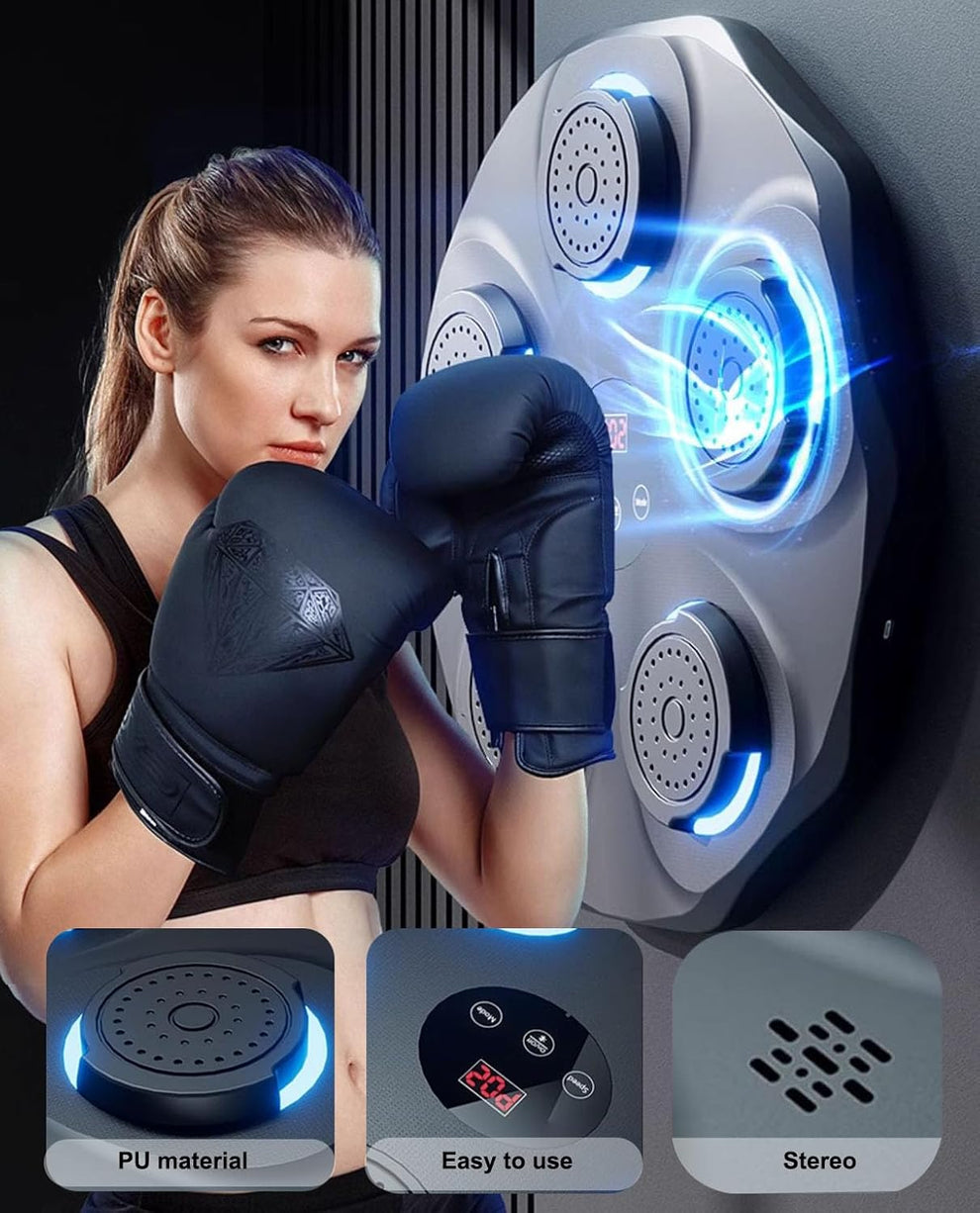 Machine De Boxe Murale Intelligente Avec Musique Électronique Bluetooth Et Gants