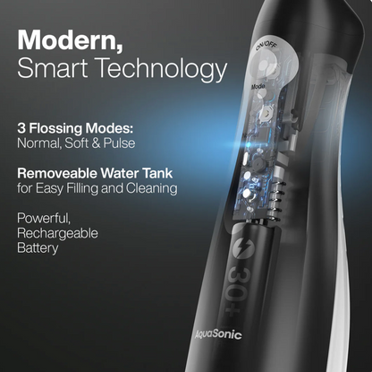 AquaFlosser || Appareil de nettoyage des dents à jet d'eau 4-en-1