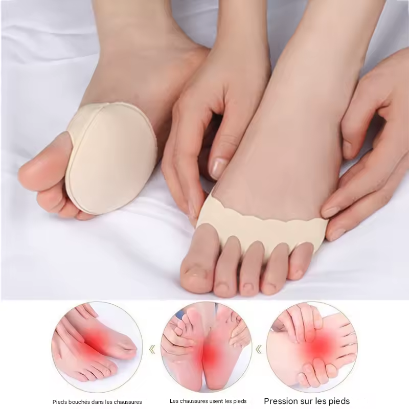 🦶💨 Pexmen – 2 Coussinets Avant-Pied à 5 Orteils – Soulagement de la Douleur Métatarsienne (Metatarsalgie)