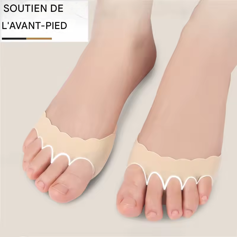🦶💨 Pexmen – 2 Coussinets Avant-Pied à 5 Orteils – Soulagement de la Douleur Métatarsienne (Metatarsalgie)
