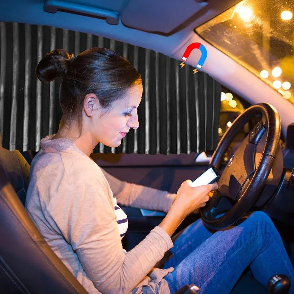 Rideaux Automobiles Noires Magnétiques Pour Vitres Latérales De Voiture