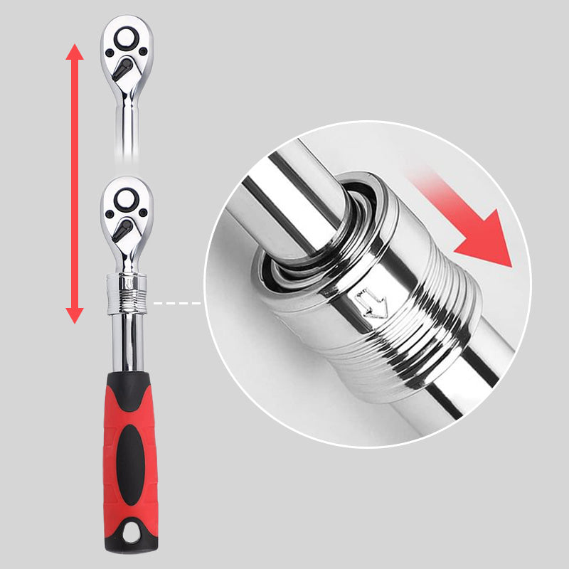 Clé à cliquet à 72 dents avec libération rapide