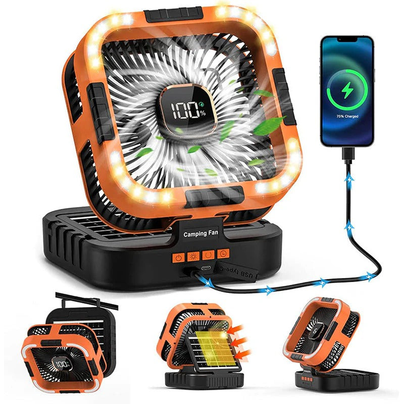 Ventilateur Solaire Extérieur 3-en-1